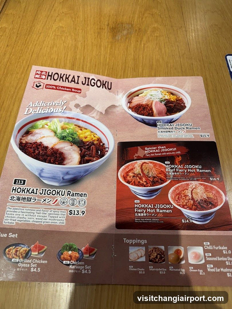 Hokkai Jigoku Ramen Menu