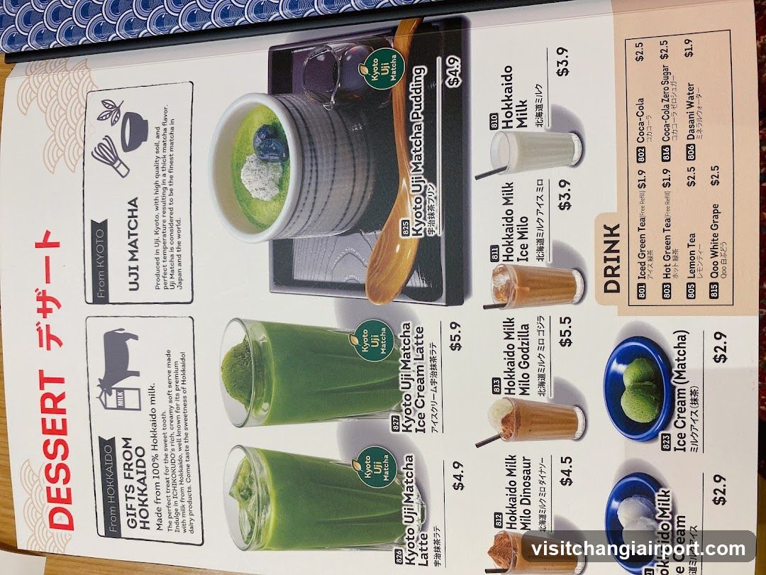 Hokkaido Uji Matcha Dessert & Drink Menu