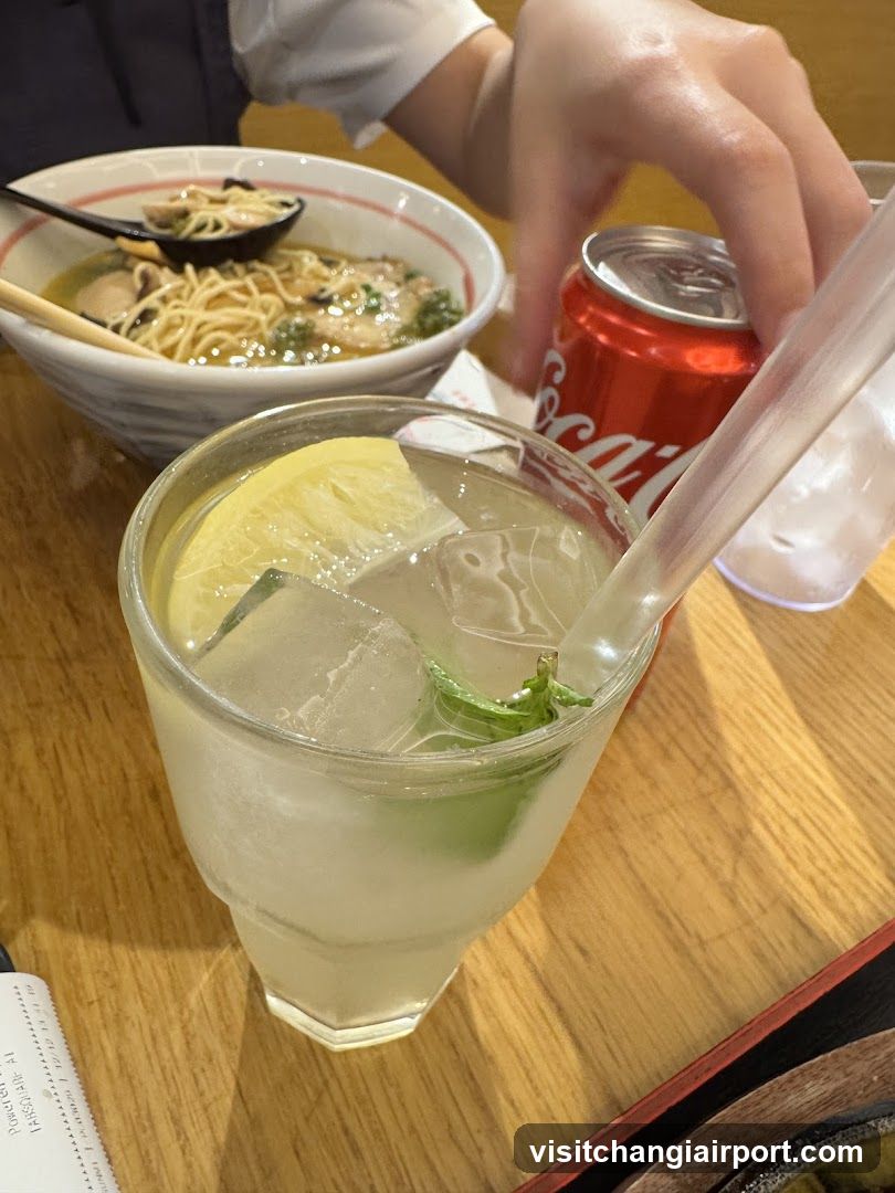 Ramen and Drink at Restaurant