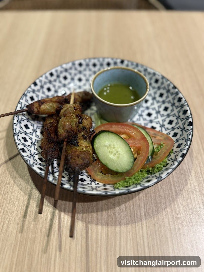 Satay Skewers with Salad and Sauce