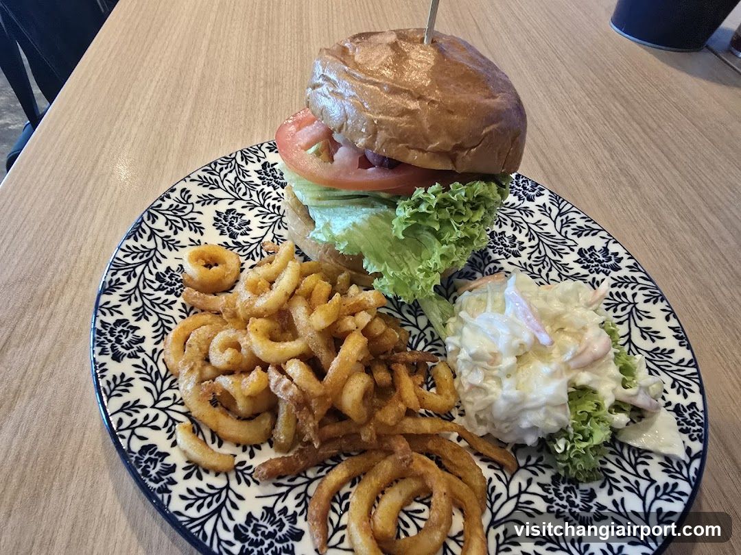 Burger with Fries and Coleslaw