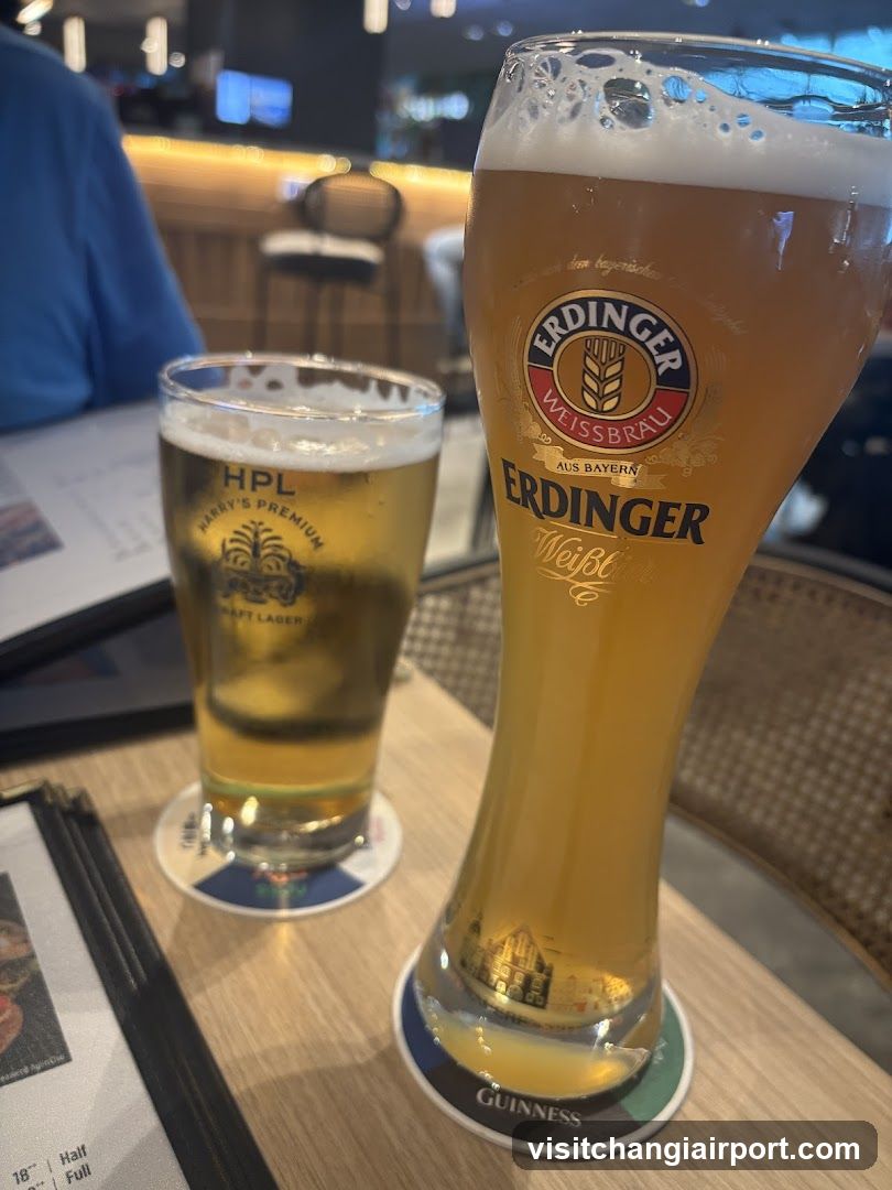 Beer glasses on a table