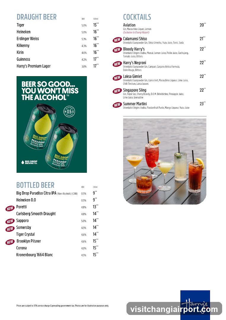Harry's Bar Menu