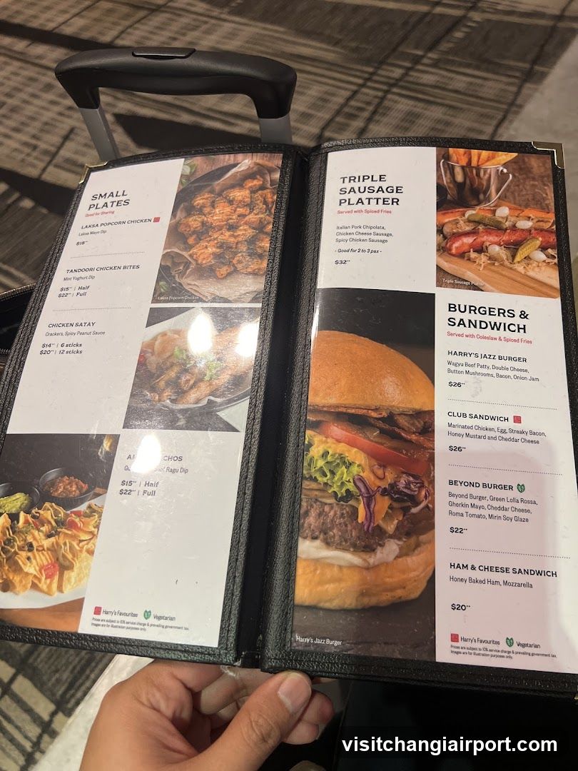 Harry's Jazz Burger Menu