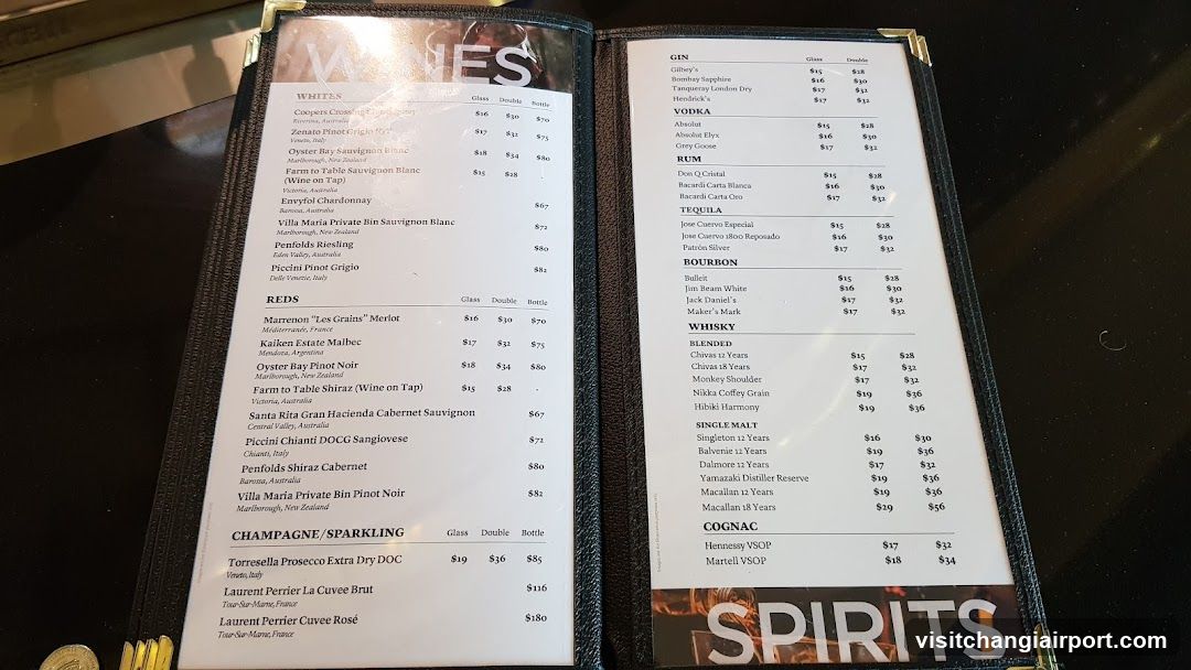 Wines & Spirits Menu