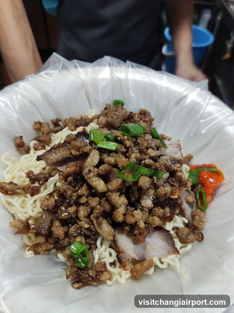 Noodle Dish with Minced Meat Topping