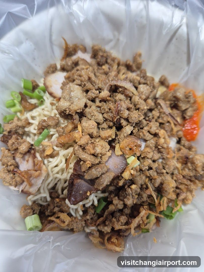 Noodle Dish with Minced Meat Topping