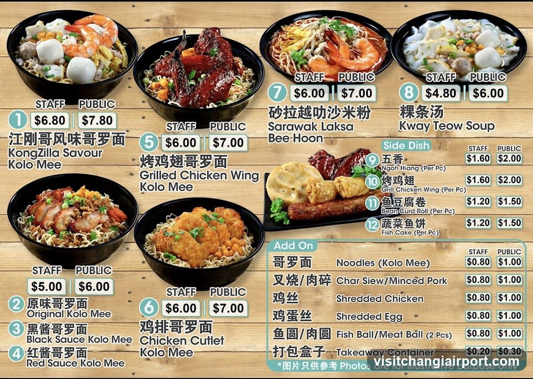 Kolo Mee Menu Board