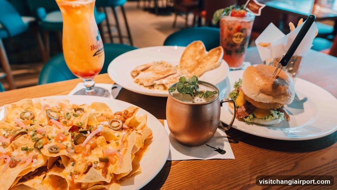 Food Spread at Hard Rock Cafe