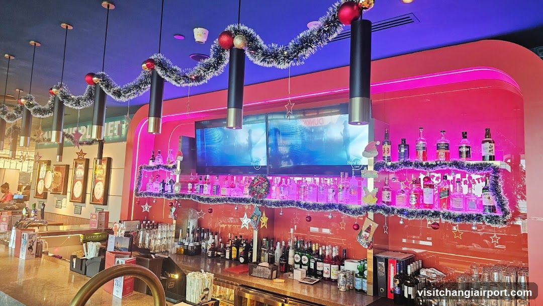 Bar Interior with Festive Decorations