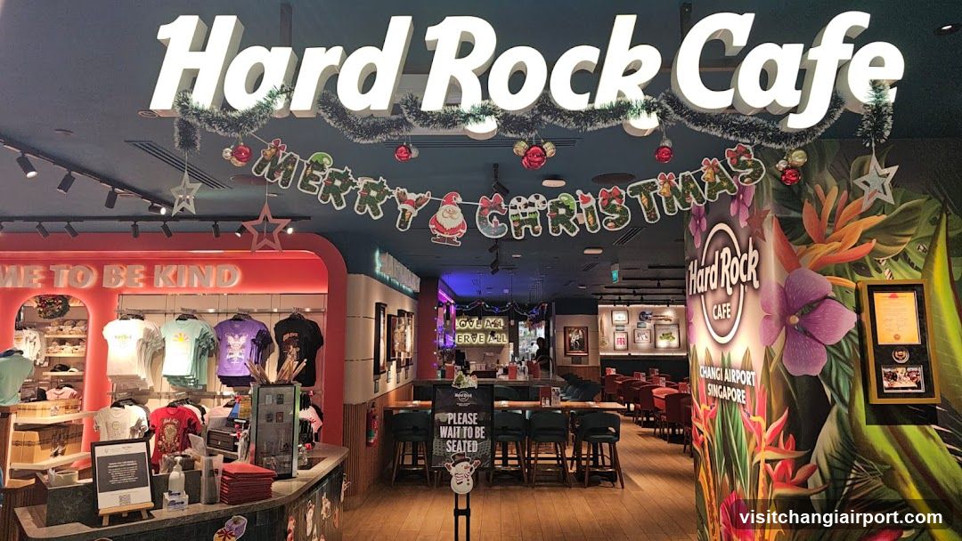 Hard Rock Cafe Interior with Christmas Decorations