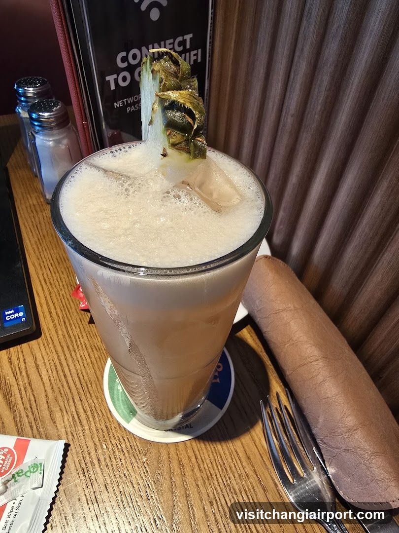 Iced Coffee with Pineapple Garnish
