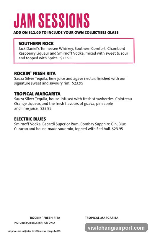 Jam Sessions Menu