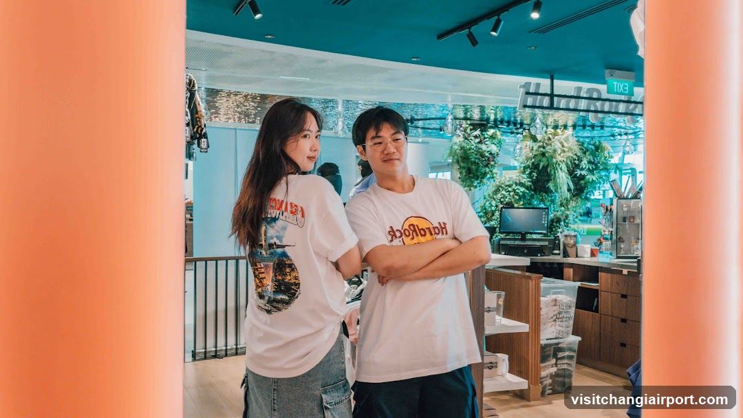 Couple in Hard Rock Cafe T-shirts