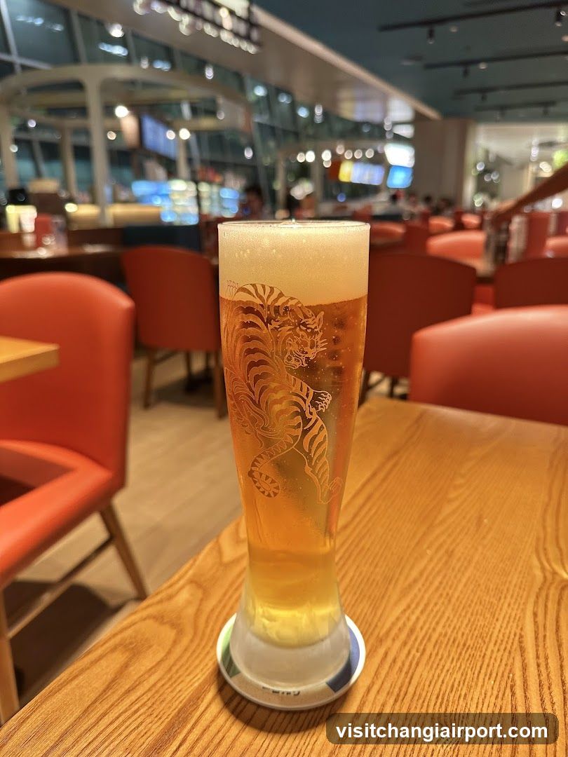 Beer in a glass with tiger design