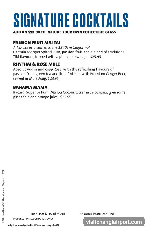 Signature Cocktails Menu