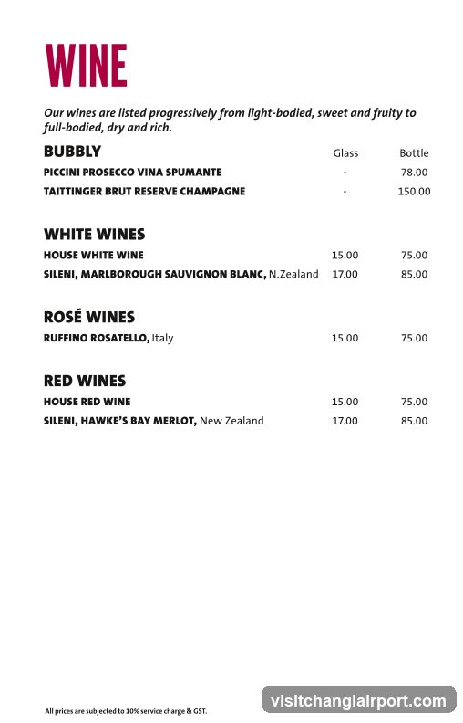 Wine Menu
