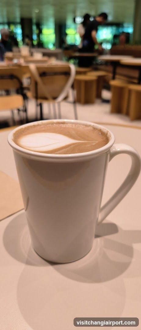 Latte in a white mug