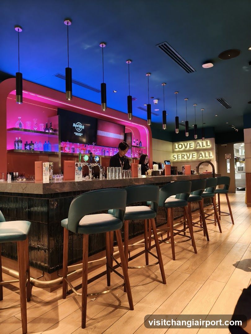 Bar Interior with Hard Rock Cafe Signage