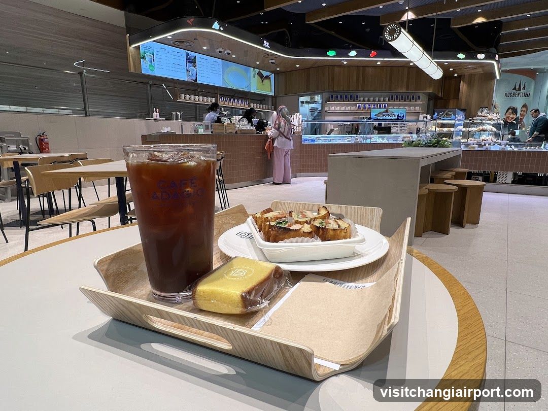Cafe Adagio Interior with Food and Drink