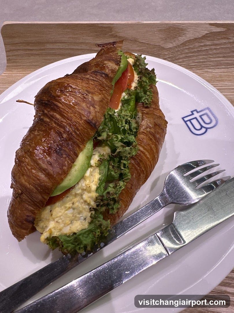 Croissant Sandwich with Egg Salad and Lettuce