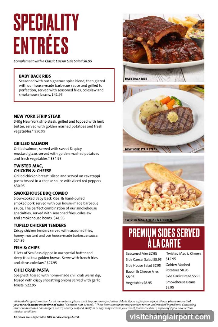 Specialty Entrées Menu